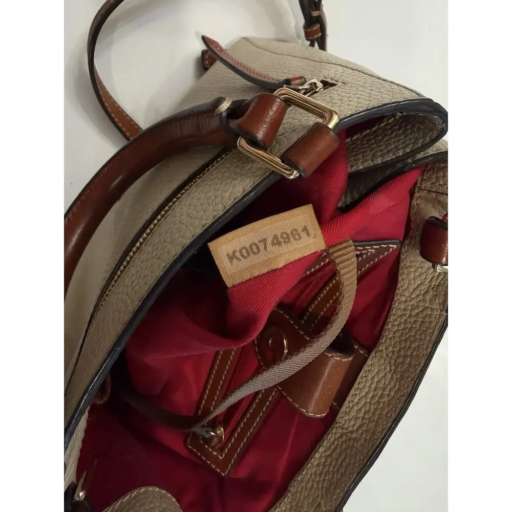 Dooney and Bourke Pebble Grain Zip Satchel - Beige - Picture 4 of 5